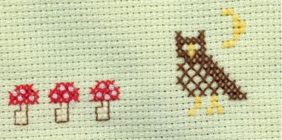 Hibou et champignons