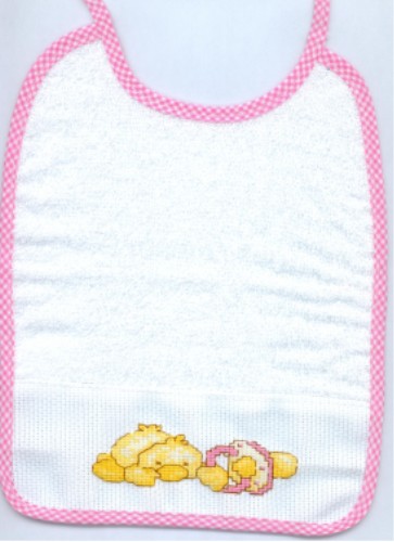 Un canard sur un bavoir