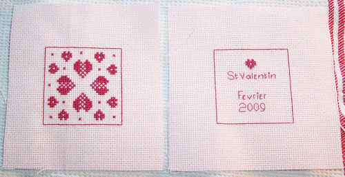 Biscornu de F&eacute;vrier