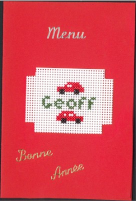 Menu du r&eacute;veillon pour  Geoffrey