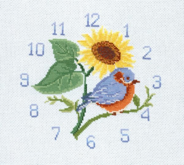 Pendule &agrave; l'oiseau et au tournesol