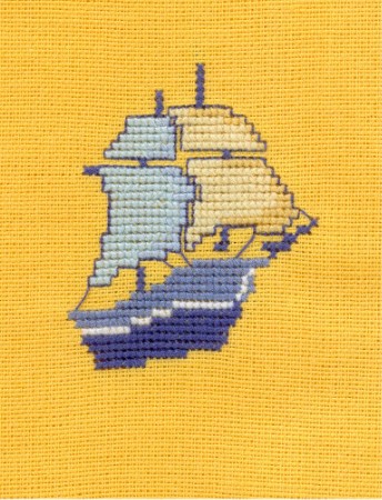 Serviette &eacute;t&eacute;: un voilier