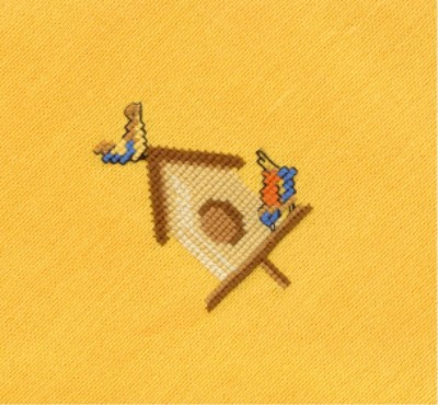  Serviette automne:Nichoir