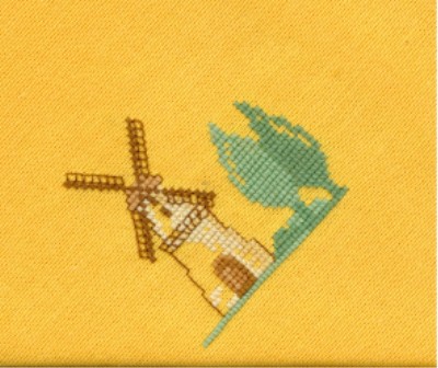  Serviette automne:Moulin &agrave; vent