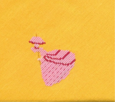  Serviette automne:Dame rose pour ma fille